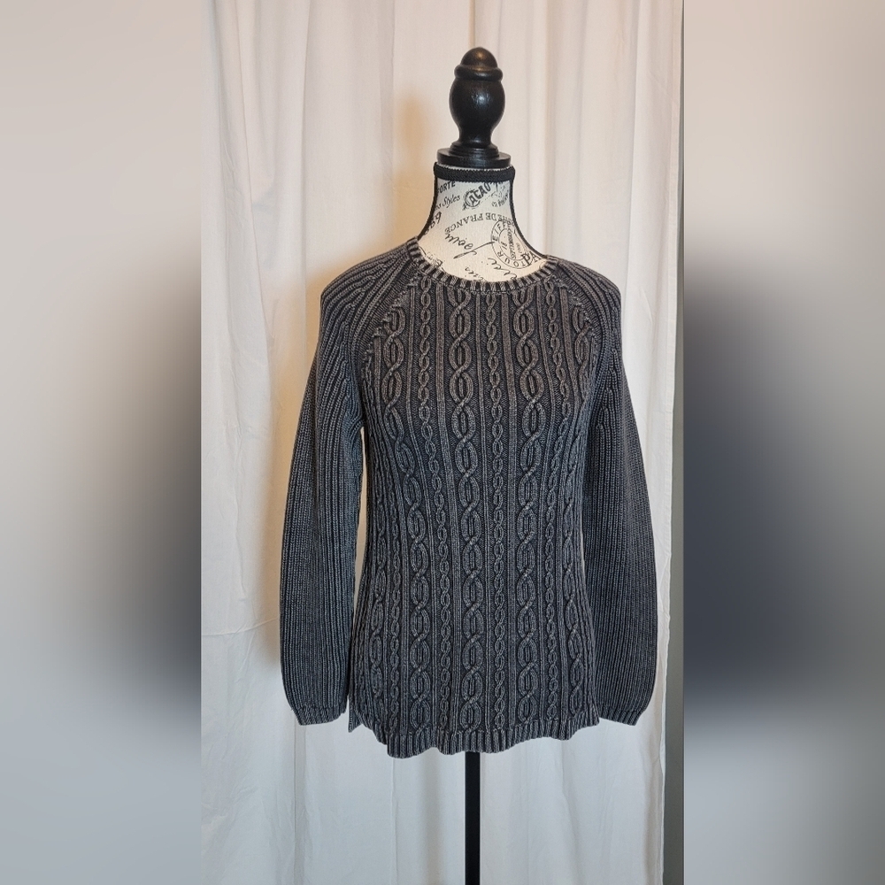 Artisan Charcoal Cable Knit Turtleneck Sweater